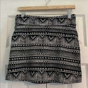 Black and White Patterned Skort